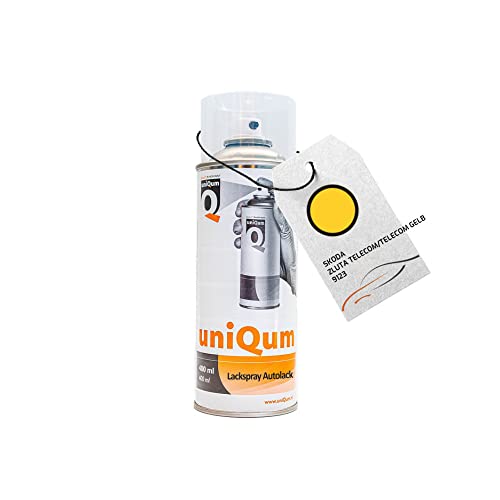 uniQum Autolack Spraydose fürs Auto für SKODA ZLUTA TELECOM/TELECOM GELB 9123 Autolack Reparatur 400 ml von uniQum QUALITY IN NON PAINT