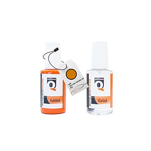 uniQum Autolack Stift + Klarlack im Vorteilsset MINI VOLCANIC ORANGE UNI B70 Autolack Reparatur 2 x 30 ml von uniQum QUALITY IN NON PAINT