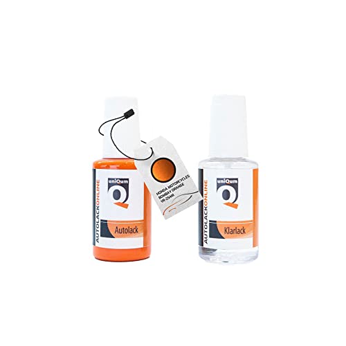 uniQum Autolack Stift + Klarlack im Vorteilsset für HONDA MOTORCYCLES BOMBAY ORANGE YR-254M Autolack Reparatur 2 x 30 ml von uniQum QUALITY IN NON PAINT