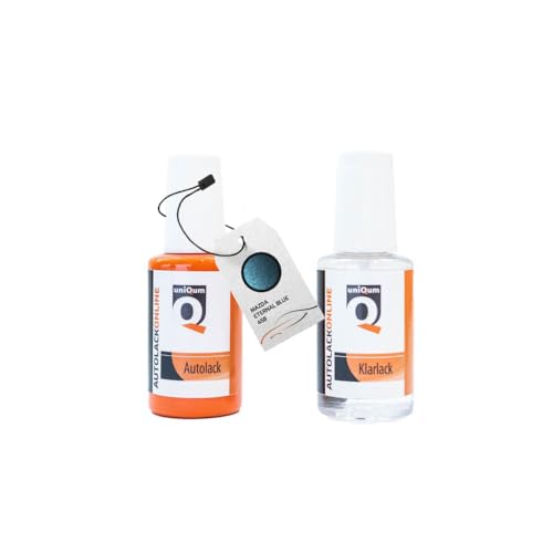 uniQum Autolack Stift + Klarlack im Vorteilsset für MAZDA ETERNAL BLUE 45B Autolack Reparatur 2 x 30 ml von uniQum QUALITY IN NON PAINT