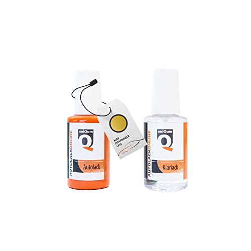 uniQum Autolack Stift + Klarlack im Vorteilsset fürs Auto für AUDI PYTHONGELB LX1X Autolack Reparatur 2 x 30 ml von uniQum QUALITY IN NON PAINT