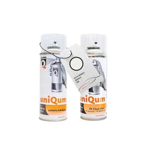 uniQum Spraydose Autolack + Klarlack für ALFA ROMEO BIANCO 106 Autolack Reparatur 2x 400 ml uniQum Spraydose Autolack + Klarlack für ALFA ROMEO BIANCO 106 Autolack Reparatur 2x 400 ml von uniQum QUALITY IN NON PAINT