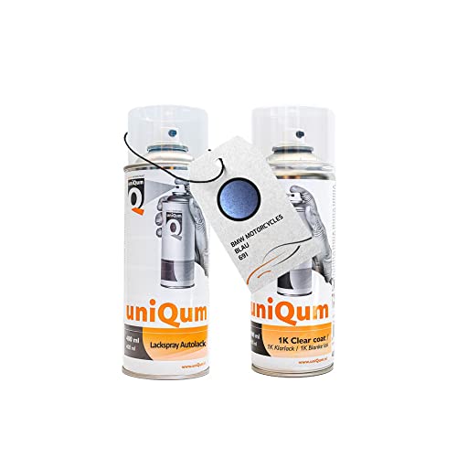 uniQum Spraydose Autolack + Klarlack für BMW MOTORCYCLES BLAU 691 Autolack Reparatur 2x 400 ml von uniQum QUALITY IN NON PAINT