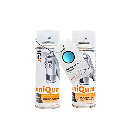 uniQum Spraydose Autolack + Klarlack für BMW MOTORCYCLES CAPRIBLAU 471 Autolack Reparatur 2x 400 ml von uniQum QUALITY IN NON PAINT