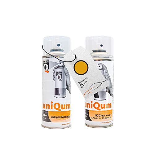 uniQum Spraydose Autolack + Klarlack für DAIHATSU YELLOW Y07 Autolack Reparatur 2x 400 ml von uniQum QUALITY IN NON PAINT
