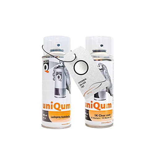 uniQum Spraydose Autolack + Klarlack für HYUNDAI SILVER T8T Autolack Reparatur 2x 400 ml von uniQum QUALITY IN NON PAINT