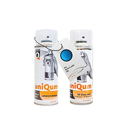 uniQum Spraydose Autolack + Klarlack für KIA BLUE FLAME B3L Autolack Reparatur 2x 400 ml von uniQum QUALITY IN NON PAINT