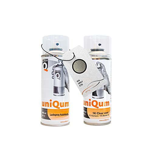 uniQum Spraydose Autolack + Klarlack für KIA GRAY K7G Autolack Reparatur 2x 400 ml von uniQum QUALITY IN NON PAINT