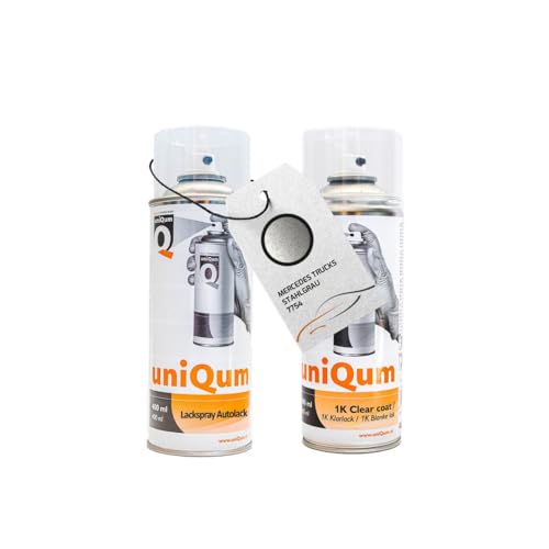 uniQum Spraydose Autolack + Klarlack für MERCEDES TRUCKS STAHLGRAU 7754 Autolack Reparatur 2x 400 ml uniQum Spraydose Autolack + Klarlack für MERCEDES TRUCKS STAHLGRAU 7754 Autolack Reparatur 2x 400 ml von uniQum QUALITY IN NON PAINT