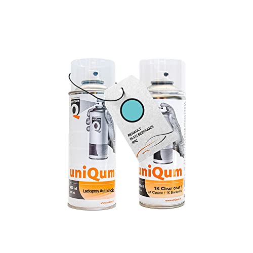 uniQum Spraydose Autolack + Klarlack für RENAULT BLEU BERMUDES RPC Autolack Reparatur 2x 400 ml von uniQum QUALITY IN NON PAINT