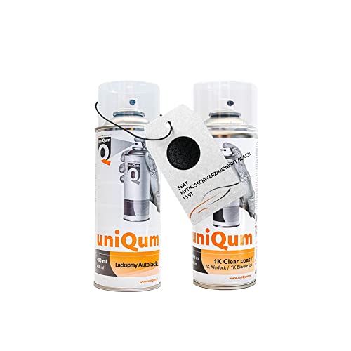 uniQum Spraydose Autolack + Klarlack für SEAT MYTHOSSCHWARZ/MIDNIGHT BLACK LY9T Autolack Reparatur 2x 400 ml uniQum Spraydose Autolack + Klarlack für SEAT MYTHOSSCHWARZ/MIDNIGHT BLACK LY9T Autolack Reparatur 2x 400 ml von uniQum QUALITY IN NON PAINT