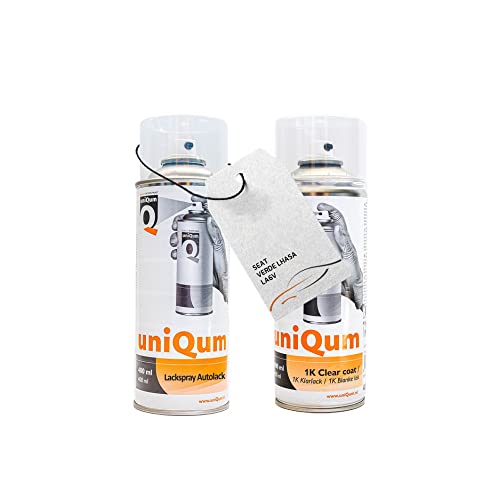 uniQum Spraydose Autolack + Klarlack für SEAT VERDE LHASA LA6V Autolack Reparatur 2x 400 ml von uniQum QUALITY IN NON PAINT