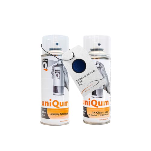 uniQum Spraydose Autolack + Klarlack für SUZUKI MOTORCYCLES BLUE Y7H Autolack Reparatur 2x 400 ml von uniQum QUALITY IN NON PAINT