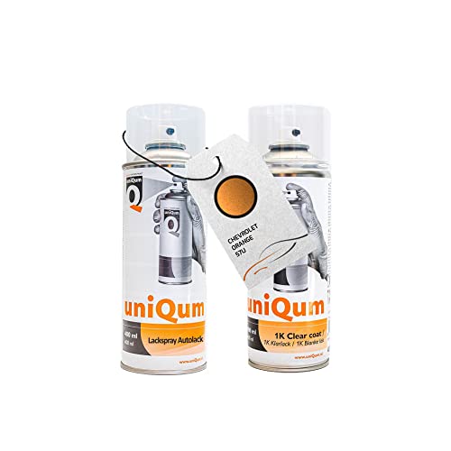 uniQum Spraydose Autolack + Klarlack fürs Auto für CHEVROLET ORANGE 57U Autolack Reparatur 2x 400 ml von uniQum QUALITY IN NON PAINT