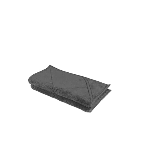 unico puro Soft-Touch Microfasertuch 18 x 18 cm anthrazit 2er Set, saugfähig bis zu 180ml, offene Faser, extrem weich, waschbar bei 60° C von unico puro