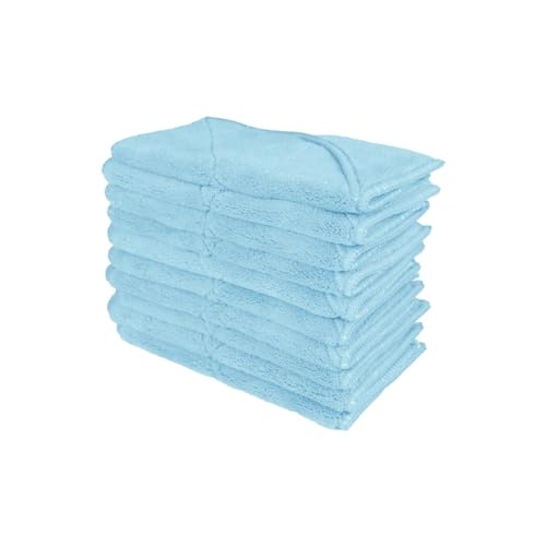 unico puro Soft-Touch Microfasertuch 18 x 18 cm blau 10er Set, saugfähig bis zu 180ml, offene Faser, extrem weich, waschbar bei 60° C von unico puro