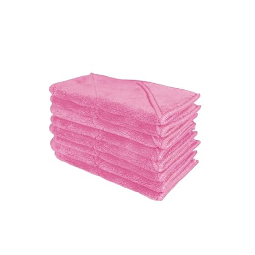 unico puro Soft-Touch Microfasertuch 18 x 18 cm pink 8er Set, saugfähig bis zu 180ml, offene Faser, extrem weich, waschbar bei 60° C von unico puro