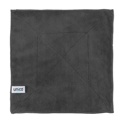unico puro Soft-Touch Microfasertuch 30 x 30 cm anthrazit einzeln, saugfähig bis zu 300ml, offene Faser, extrem weich, waschbar bei 60° C von unico puro