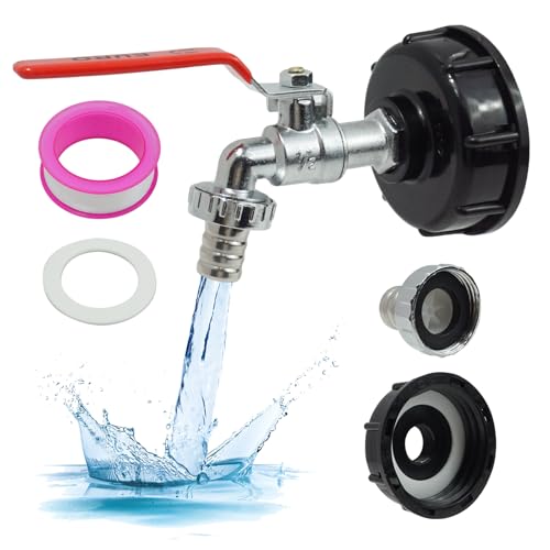 1/2 Zoll Hahn für 1000L Tank, Kompatibel mit IBC, Adapter mit Metallrohranschluss und Sicherheitsventil, Ideal für Tanks, Bewässerungssysteme und Regenwassersammler 1/2 Zoll Hahn für 1000L Tank, Kompatibel mit IBC, Adapter mit Metallrohranschluss und Sicherheitsventil, Ideal für Tanks, Bewässerungssysteme und Regenwassersammler von unillea