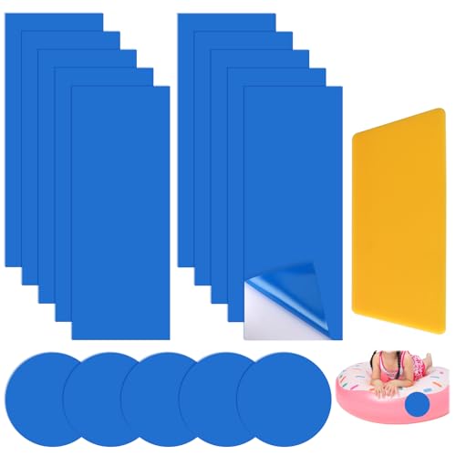 Pool Reparaturset Selbstklebend, 10 Rechteckige und 5 Runde Blaue PVC Flicken mit Spachtel, 16-TLG. Set für Poolfolie, Luftmatratze, Schlauchboot, Wasserdicht Unterwasser Flexibel Stark Haftend Pool Reparaturset Selbstklebend, 10 Rechteckige und 5 Runde Blaue PVC Flicken mit Spachtel, 16-TLG. Set für Poolfolie, Luftmatratze, Schlauchboot, Wasserdicht Unterwasser Flexibel Stark Haftend von unillea