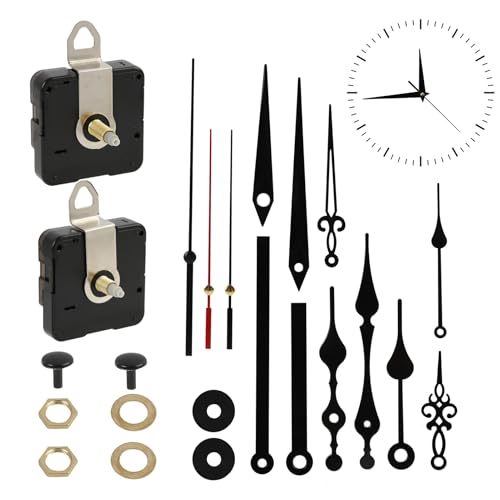 Uhrwerk Für Wanduhr, Geräuschloses Quarzuhrwerk 2 Stück Mit 5 Zeigersätzen Doppelte Achse 18+23mm Hohes Drehmoment Diy Uhr Reparaturset Inkl. Haken Muttern Lautlos Funktion Uhrwerk Für Wanduhr, Geräuschloses Quarzuhrwerk 2 Stück Mit 5 Zeigersätzen Doppelte Achse 18+23mm Hohes Drehmoment Diy Uhr Reparaturset Inkl. Haken Muttern Lautlos Funktion von unillea
