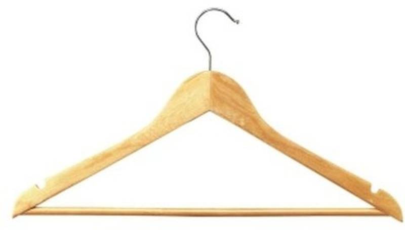 unilux Garderobenständer Kleiderbügel mit Hosensteg Holz VE=25 Stück von unilux