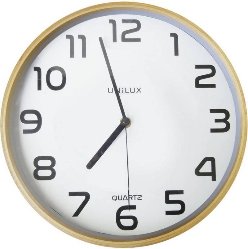 unilux Uhr Wanduhr Baltic 30,5 cm holzfarben von unilux