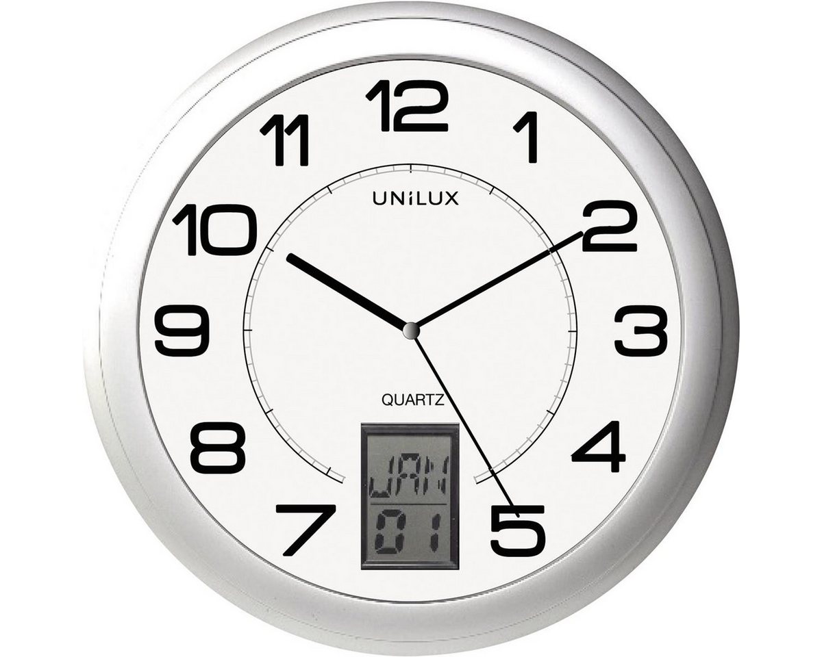 unilux Uhr unilux Wanduhr "INSTINCT", Durchmesser: 300 mm, silber von unilux