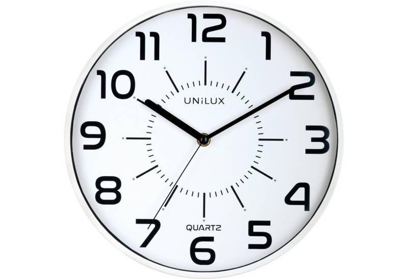 unilux Wanduhr UNILUX Wanduhr POP weiß Nr. 400094282, +Batterien von unilux