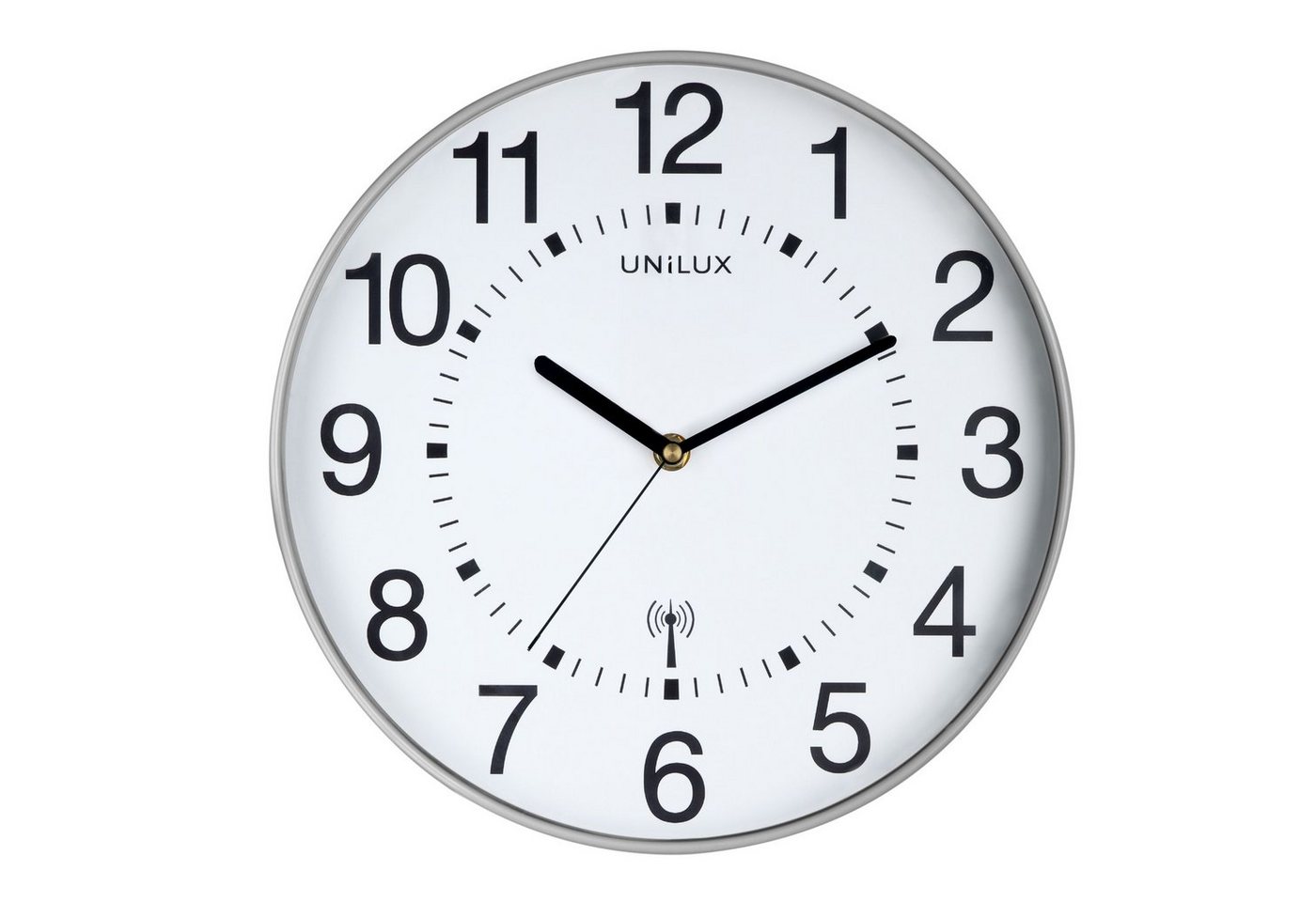 unilux Wanduhr UNiLUX 400094562 Wanduhr WAVE - Ø 30 cm, Funkwanduhr, metallgrau von unilux