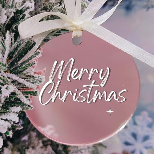 Uniqicon 20 Stück Rosa Verspiegelte Runde Acryl Platte, Acryl Ornamente Weihnachtsbaum, 3 mm 1/8 Zoll Extra Dicke Kreisförmige Acrylrohlinge, Acrylscheiben Für Geschenkanhänger, Party Deko von uniqicon