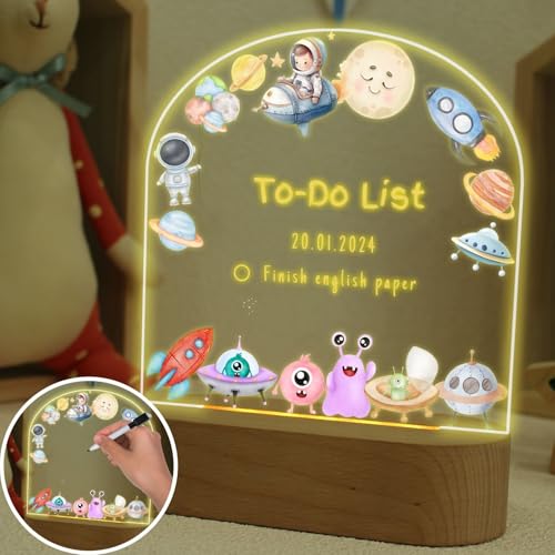 uniqicon Baby Nachtlicht, Taufgeschenke Jungen, Led Beleuchtete Nachrichtentafel Aus Acryl Mit Holzsockel, Weltraum Science Fiction Roboter Raketen Thema uniqicon Baby Nachtlicht, Taufgeschenke Jungen, Led Beleuchtete Nachrichtentafel Aus Acryl Mit Holzsockel, Weltraum Science Fiction Roboter Raketen Thema von uniqicon