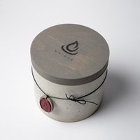 Outdoor Feuer Rund 15cm Ø | Holzdeckel 2.5cm Erlischt Flamme Wachsfresser Fasst Ca. 500G Wachs Handarbeit von uniqueconcreteDE