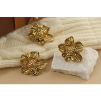 Blumen Knäufe Gold Messing Und Knäufe, Orchideen Garderobe Schrankknäufe, Moderne Schubladenknäufe von uniquehardwaresupply