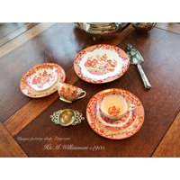 Ein Wunderschönes, Antikes Chinoiserie Tee Und Kuchen Set von uniquepotteryshop