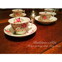 Exquisites, "Rathbone" C1820, Tassen Und Untertassen Set von uniquepotteryshop