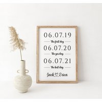 40% Rabatt Erster Tag Ja Bester Benutzerdefiniertes Holzschild, Beste Daten Hochzeitsschild - Hochzeitsdeko Hochzeitsgeschenk von uniquewoodensigns