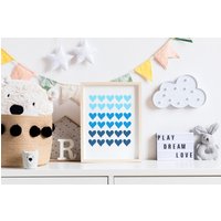 40% Sale Holzrahmen, Kinder Holzschild, Blaues Herz Schild, Kinderzimmer Spielzimmer Dekor von uniquewoodensigns