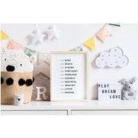 40% Sale Inspirierende Kinderzimmer Dekoration. Affirmationen Für Kinder, Regenbogen Holzschild I Am Kind Smart Loved von uniquewoodensigns