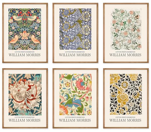 uniro William Morris Wandkunstdrucke, berühmte Vintage-Gemälde William Morris Poster-Set, William Morris Blumenmarktgalerie, Leinwand-Kunstdrucke, Naturwildnis, Illustrationen, floral, botanisch, von uniro