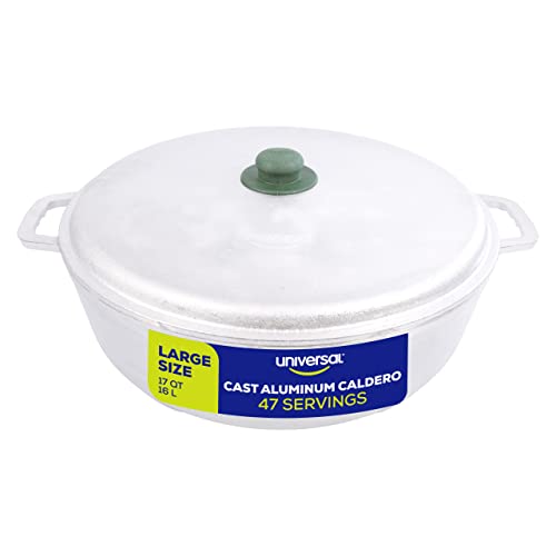 Universal Großer Caldero Reiskocher aus Aluminiumguss, 73 Tassen – 17 Qt,16 Liter, gleichmäßige Wärmeverteilung, Fritteuse für schnelles Kochen und einfache Reinigung, für Pommes Frites, Eintöpfe von universal