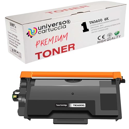 Patronenuniversum TN3600 Toner kompatibel mit Brother HL L5215DN/L6210DW/L6410DN/L6415DN/L5210DN/L5210D MFC-L5715DN/L6710DW/L6915DN/L5710DN/L5710DW-DCP-L5510DW EX910 (TN3600 3K) von universo cartuccia