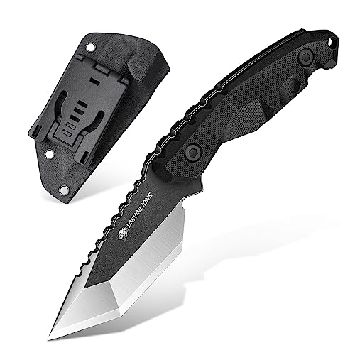 univinlions Outdoor Messer Jagdmesser Feststehende Klinge Full Tang Bushcraft Messer mit Scheide G10 Griff Camping messer Survival messer von univinlions