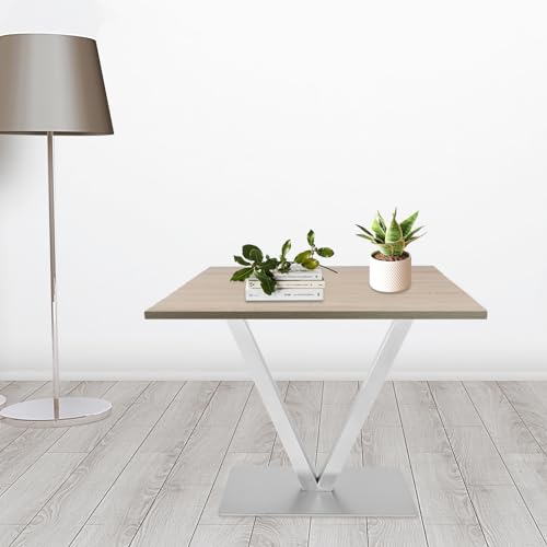 Tischgestell Edelstahl Tischkufen V-Form/X-Form, Tischuntergestell Tischfuß Tischbein Legs Schwerlast Design Kreuzgestell Doppeltischfuß Silber Untergestell Tischkufe Set Bankgestell (V-form 70cm) von unkonwcy