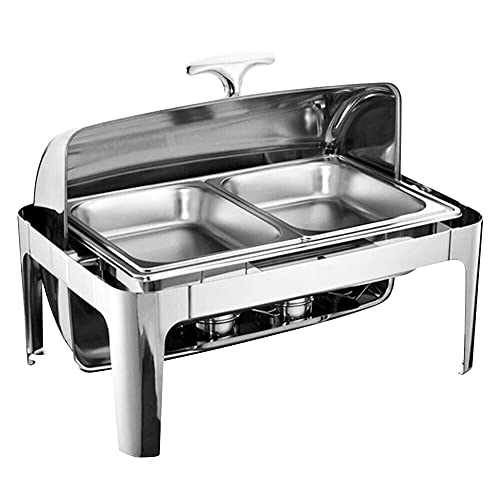 WarmhaltebehäLter Rolldeckel WäRmebehäLter Chafing Dish SpeisenwäRmer Edelstahl Set Profi SpeisewäRmer Buffet-Set Mit Roll-Top Ideal FüR Events Partys Einstellbares Thermostat Silber 9L WarmhaltebehäLter Rolldeckel WäRmebehäLter Chafing Dish SpeisenwäRmer Edelstahl Set Profi SpeisewäRmer Buffet-Set Mit Roll-Top Ideal FüR Events Partys Einstellbares Thermostat Silber 9L von unkonwcy