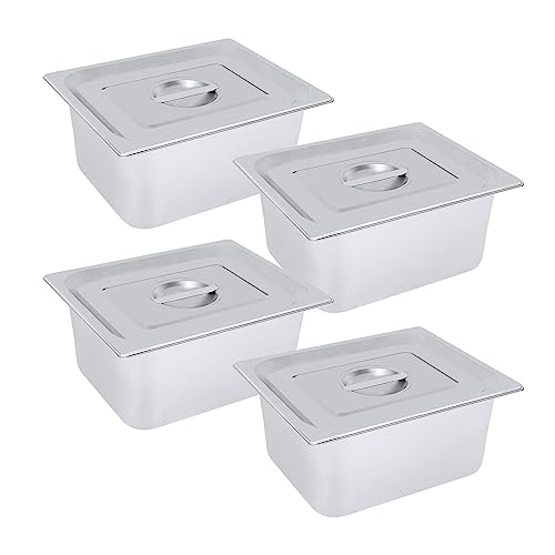 unkonwcy BehäLter Edelstahl GastronomiebehäLter Rostfreier BehäLter-Set SpeisenwäRmer Chafing Dish Set WarmhaltebehäLter SpeisewäRmer BuffetwäRmer WäRmebehäLter Catering Buffet 1/2 GrößE 7L von unkonwcy