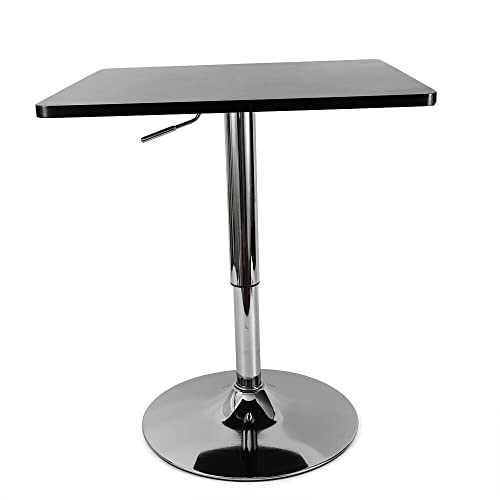 unkonwcy Bistro Tisch Stehtisch Schwarz Eckige Edelstahl HöHenverstellbar Bistrotisch Quadratisch Tischplatte Bartisch Gartentisch Robustem Best Klappbar KüChentisch-Set Sitzgruppe Industrie 60X60Cm von unkonwcy