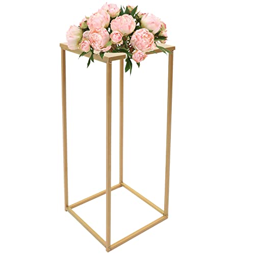 unkonwcy Gold BlumenstäNder Aus Metall 80Cm HöHe Hochzeit Vase Set Kunst Geometrische SäUle Part Rack Stand Ballonständer Plant Halterung Requisite Abnehmbarer FüR Partei TafelaufsäTze 10StüCk von unkonwcy