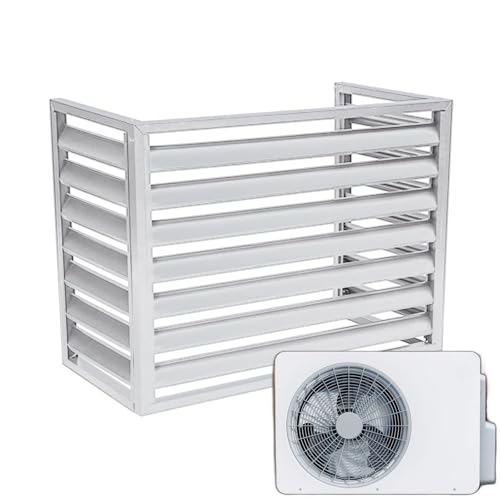 Unmjgybc Aluminium-Klimaanlagen-Bildschirm, weiß, ohne Oberseite, L100 x B50 x H70 (1,5 P), Outdoor-Kondensator-Schutzabdeckung, Klimaanlagenabdeckungen, Outdoor-Wärmepumpenabdeckung von unmjgybc