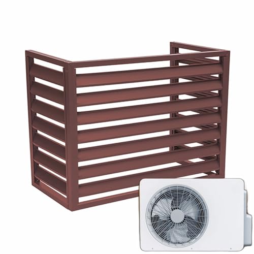 Unmjgybc Outdoor-Kondensator-Schutzhülle, braun, ohne Oberseite, 120 x 70 x 150 (5P), Klimaanlagenabdeckungen, Outdoor-Wärmepumpenabdeckung, Aluminium-Klimaanlagenzaun von unmjgybc